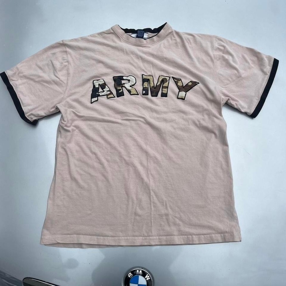 P.J.Mark Vintage layered distressed ARMY Tshirt